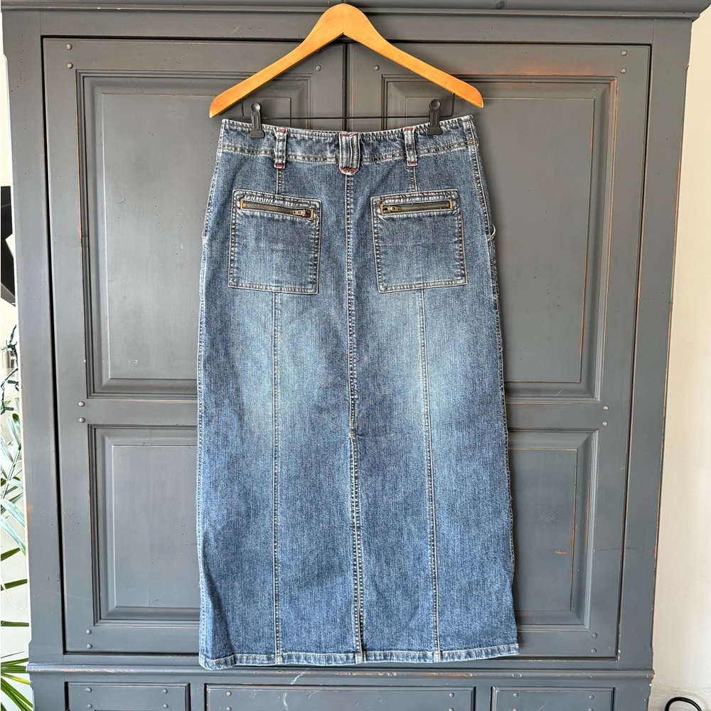 Classic Blue Denim Midi Skirt - Picture 2 of 6